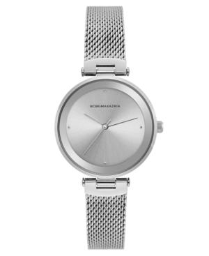 Bcbg Maxazria Ladies Silver Tone Mesh Bracelet Watch With Silver Dial, 33mm
