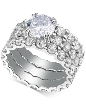 3 Pc-set Cubic Zirconia Rings In Sterling Silver