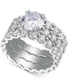3 Pc-set Cubic Zirconia Rings In Sterling Silver