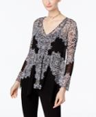 Inc International Concepts Lace Handkerchief-hem Top, Only At Macy's