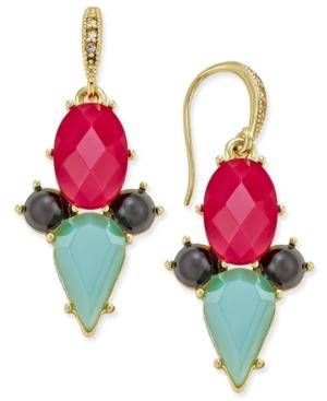 Abs By Allen Schwartz Gold-tone Multi Crystal Drop Earrings