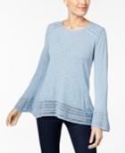 Style & Co Crocheted-trim Sweater In Regular & Petite Sizes, Created For Macy's