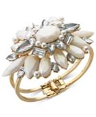 I.n.c. Gold-tone Crystal & Imitation Pearl Cuff Bracelet, Created For Macy's