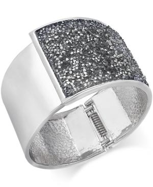 Inc International Concepts Gold-tone & Jet Glitter Hinge Bracelet, Only At Macy's