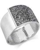 Inc International Concepts Gold-tone & Jet Glitter Hinge Bracelet, Only At Macy's