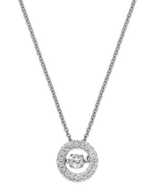 Twinkling Diamond Star Diamond Circle Pendant Necklace In 10k Yellow Or White Gold (1/4 Ct. T.w.)