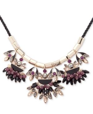 Ivanka Trump Gold-tone Multi-stone Black Cord Statement Necklace