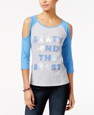 Disney Beauty And The Beast Juniors' Cold-shoulder T-shirt