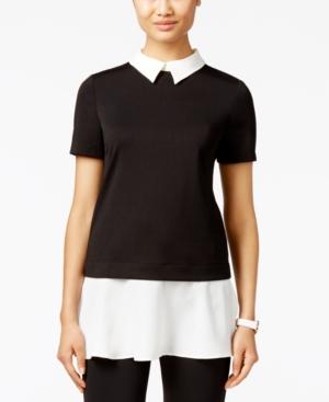Eci Short-sleeve Layered-look Top