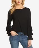 Cece Tiered Bell-sleeve Blouse