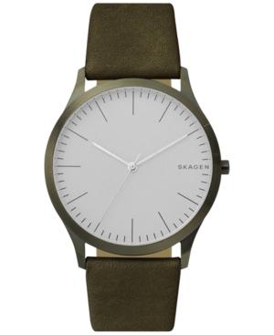 Skagen Men's Jorn Green Leather Strap Watch 41mm