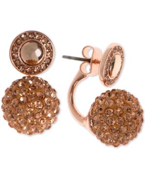 Lonna & Lilly Rose Gold-tone Fireball Front And Back Earrings