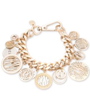 Dkny Gold-tone Logo Charm Bracelet, Created For Macy's