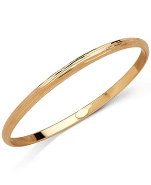 Polished Bangle Bracelet In Italian 18k Gold