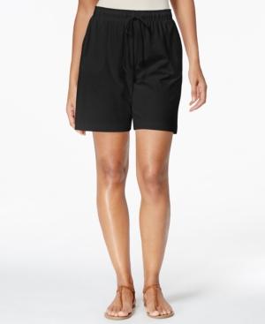 Karen Scott Drawstring Knit Shorts, Only At Macy's