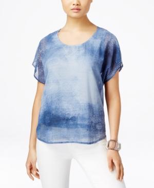 Style & Co. Layered Printed Blouse, Only At Macy's