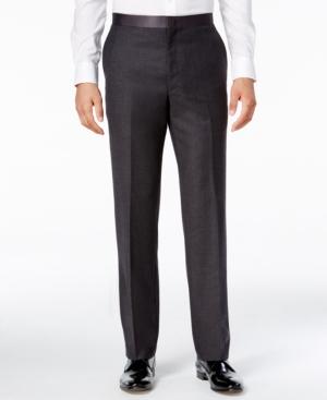 Ryan Seacrest Distinction Men's Modern Fit Gray Flannel Tuxedo Pants, Only At Macy's