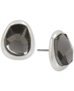 Robert Lee Morris Soho Silver-tone Black Stone Stud Earrings