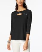 Jm Collection Studded Keyhole Top, Created For Macy's