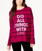 Oh! Mg Juniors' Love Pullover Sweater