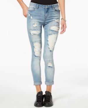 Vanilla Star Ripped Raw-hem Skinny Jeans