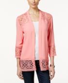 Ny Collection Petite Open-front Lace Cardigan