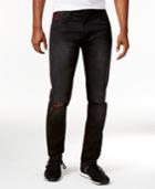 Armani Exchange Men's Destructed Slim-fit Black Wash Jeans