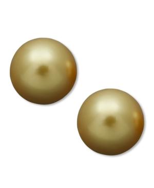 Pearl Earrings, 14k Gold Golden South Sea Pearl Stud Earrings (9mm)