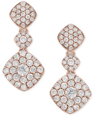 Pave Rose By Effy Diamond Drop Earrings (1-1/4 Ct. T.w.) In 14k Rose Gold