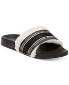 I.n.c. Faux-fur Varsity Slide Slippers, Created For Macy's