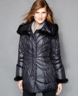 The Fur Vault Mink-fur-trimmed Quilted Puffer Coat