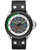 Diesel Men's Rollcage Black Leather Strap Watch 50x46mm Dz1717