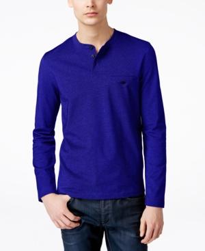 Alfani Men's Pique Long-sleeve Pocket Henley, Only At Macy's