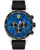 Ferrari Men's Chronograph Pilota Black Leather Strap Watch 45mm 0830388