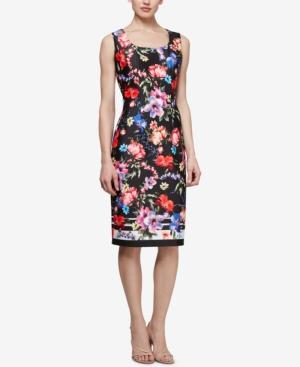 Sl Fashions Floral-print Sheath Dress