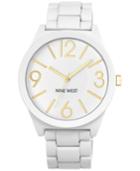 Nine West Women's Matte White Rubberized Adjustable Bracelet Watch 42mm Nw-1678wtwt