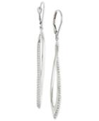 Wrapped Diamond Linear Twist Drop Earrings (1/5 Ct. T.w.) In Sterling Silver