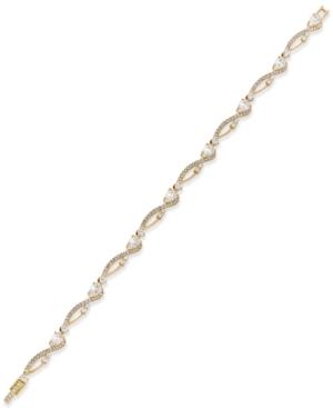 Eliot Danori Gold-tone Pave Crystal Tennis Bracelet