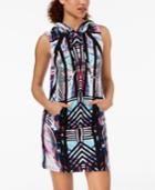 Material Girl Active Juniors' Printed Hooded Sweatshirt Dress, Created For Macy's
