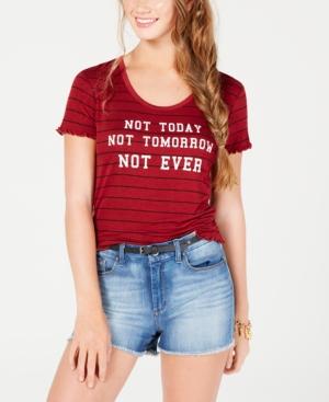 Rebellious One Juniors' Not Today Striped Graphic T-shirt