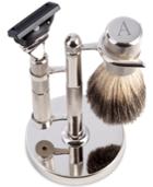 Bey-berk Men's Monogrammed Razor & Brush Set