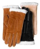 Isotoner Gloves, Moccasin Stitch Suede