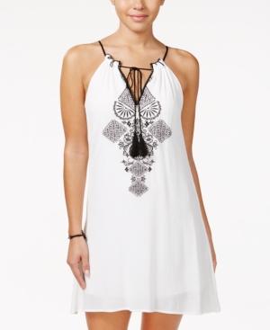 Speechless Juniors' Embroidered Peasant Shift Dress