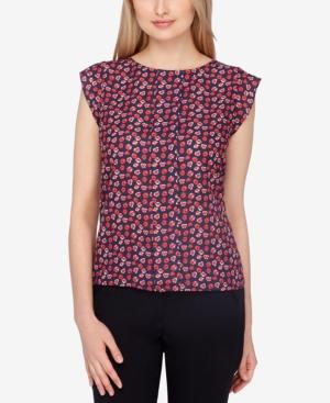 Tahari Asl Flutter-sleeve Blouse