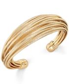 Thalia Sodi Gold-tone Multi-row Textured Cuff Bracelet, Only At Macy's