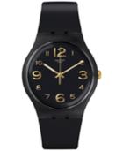 Swatch Unisex Swiss Townhall Black Silicone Strap Watch 41mm Suob138