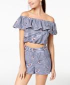 The Edit By Seventeen Juniors' Off-the-shoulder Crop Top, Created For Macy's
