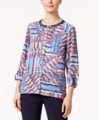 Alfred Dunner Uptown Girl Printed Roll-tab Shirt