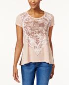 Style & Co Foil-print High-low Top, Created For Macy's