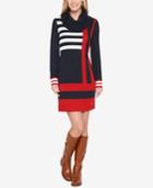 Tommy Hilfiger Colorblocked Cowl-neck Sweater Dress